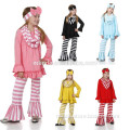 custom kids cute fancy clothing ruffle stripe pattern long legging pants sets baby toddler apparel girls boutique outfits
